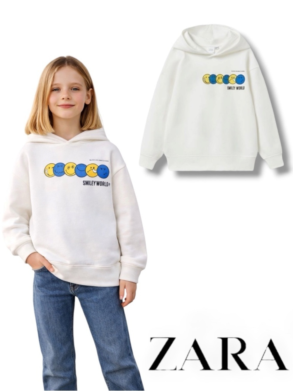 ZARA Kids Ice SmileyWorld Happy Collection Sweatshirt NWT Size 12